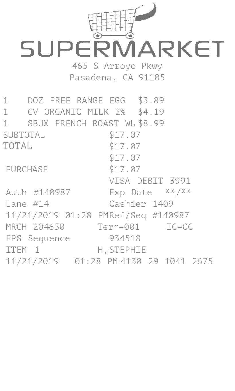 Grocery Market Receipt Maker   GroceryStoreReceipt 