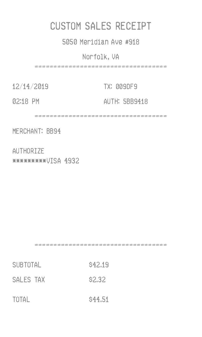 Sales Customer  Receipt receipt